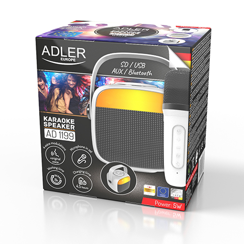 Karaoke reproduktor Adler s mikrofónom - SD/USB/AUX/Bluetooth AD 1199